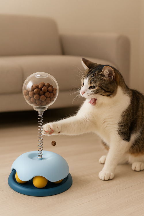 Jouet distributeur de croquettes pour chat